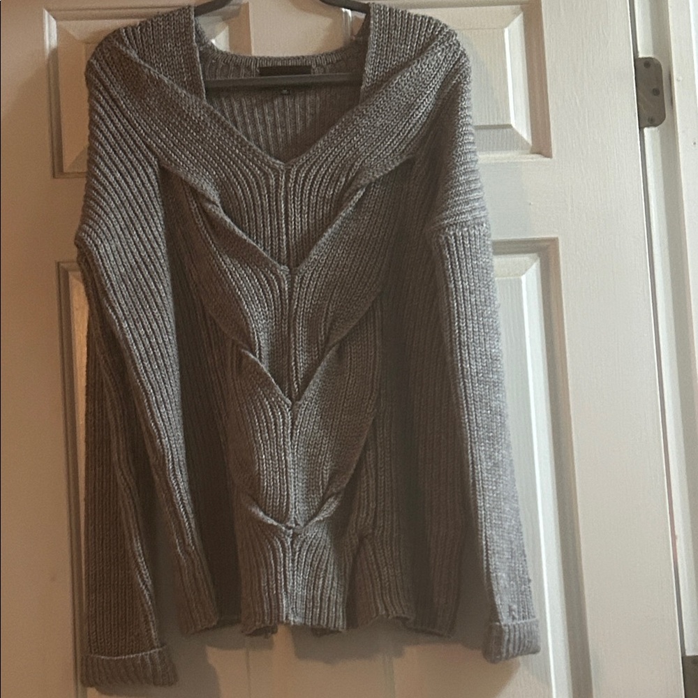 Fate Gray V-Neck Women's Sweater